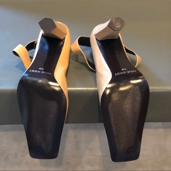 Nine West Square Toe Heels -Tan - Picture 5 of 5